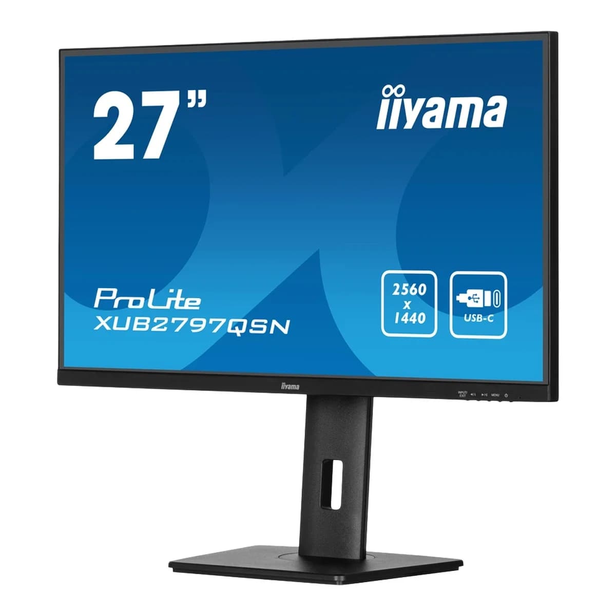 IIYAMA Monitor XUB2797QSN-B2 27" QHD, IPS Panel, 100Hz, 1ms, USB-C 65W, RJ45, Daisy Chain, Ergonomski
