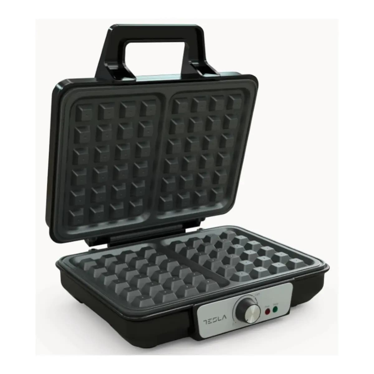TESLA Waffle Toster WM200BXSnaga 1000 W; Hladna ručka nadodir; Ploče s neljepljivim premazom
