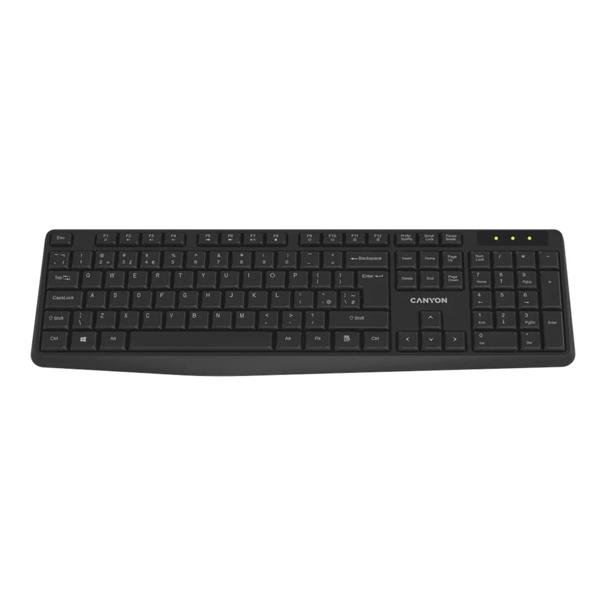 CANYON Tastatura Bezicna Membranska KB-W01, 2.4GHz, Full-Size, Spill Resistant