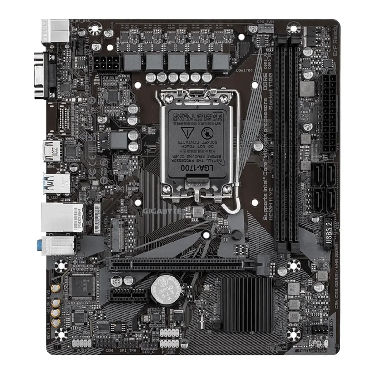 Gigabyte MB H610M H V2 G10,LGA1700; 2xDDR5 up to 96GB1xM.2; 4x SATA, HDMI, 1xPS2; 6xUSB