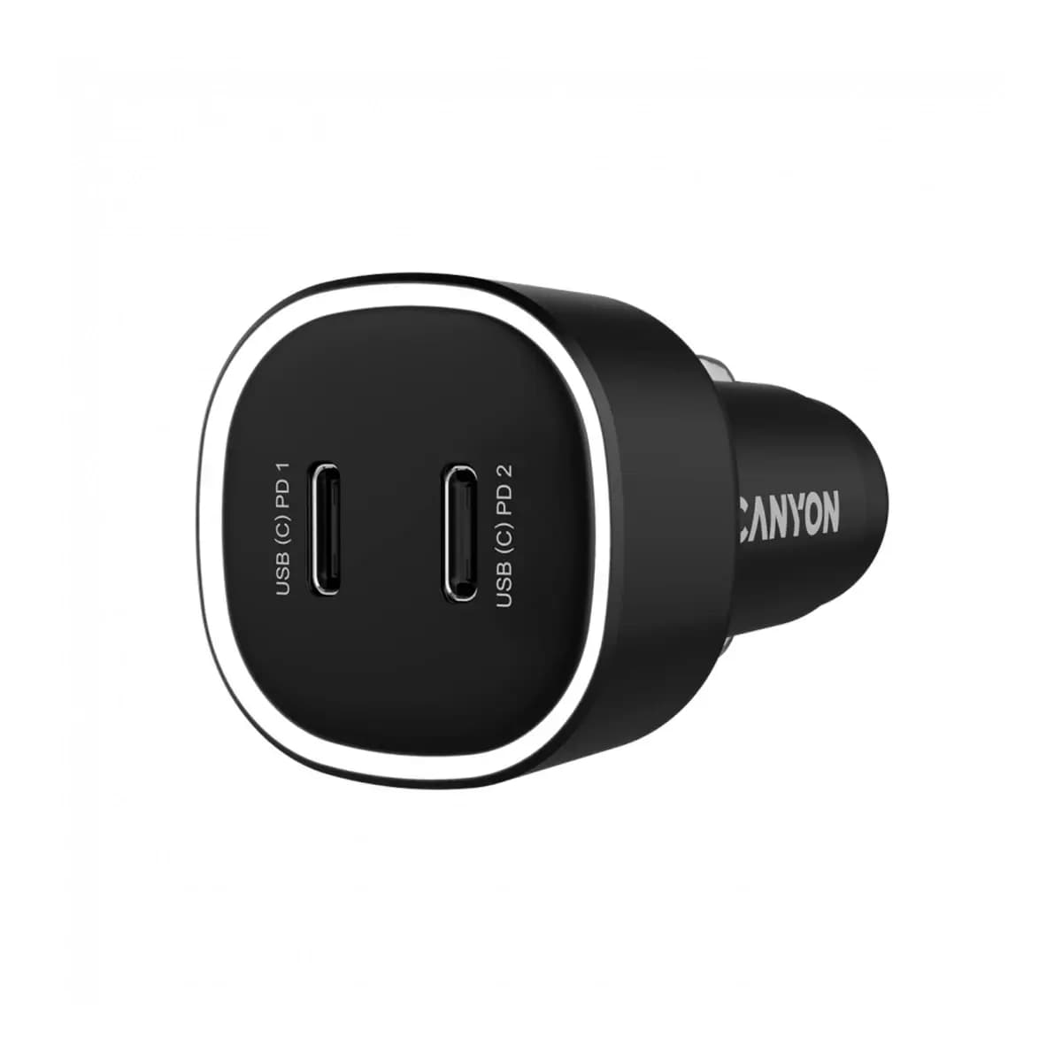 CANYON Punjač za Auto OnDrive 60 PD 60W 2xUSB-C Crni