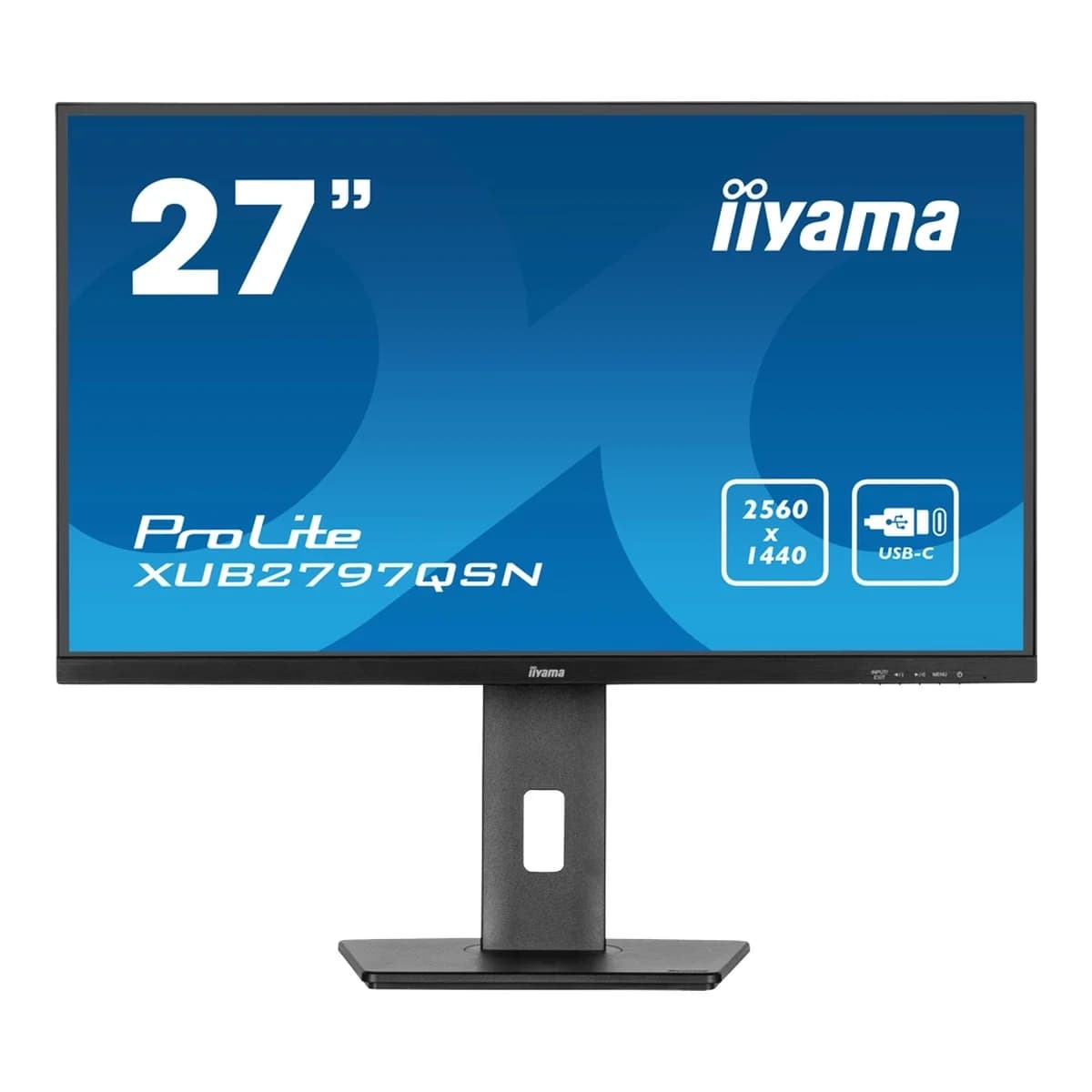 IIYAMA Monitor XUB2797QSN-B2 27" QHD, IPS Panel, 100Hz, 1ms, USB-C 65W, RJ45, Daisy Chain, Ergonomski