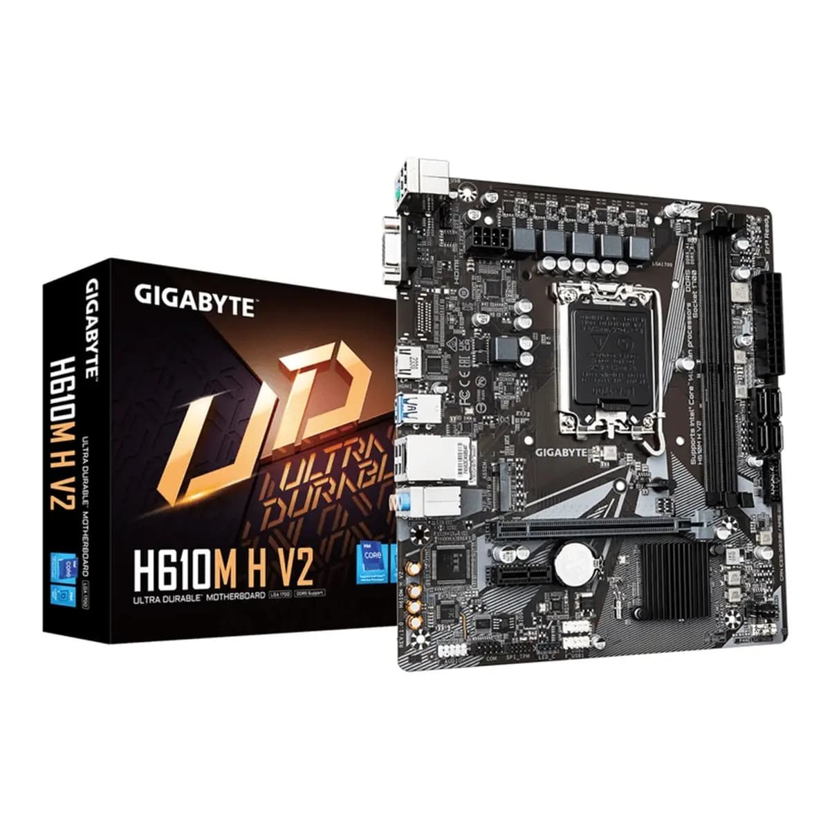 Gigabyte MB H610M H V2 G10,LGA1700; 2xDDR5 up to 96GB1xM.2; 4x SATA, HDMI, 1xPS2; 6xUSB