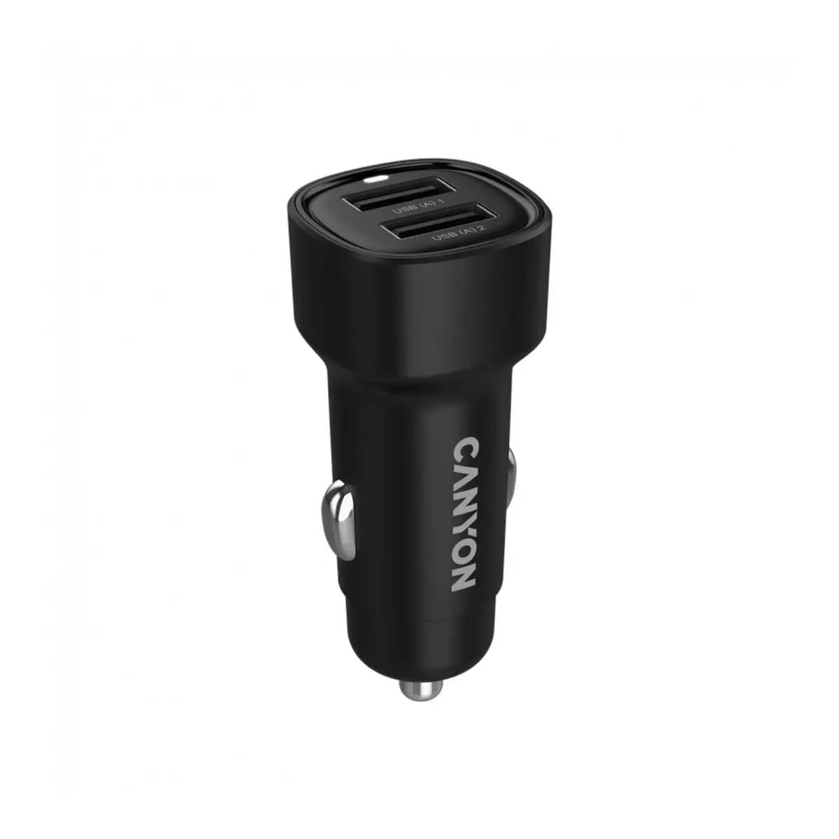 CANYON punjač za auto OnDrive 24 24W 2xUSB-A Crna