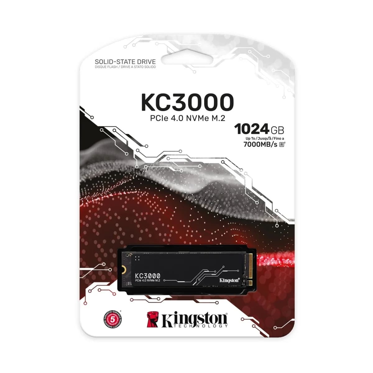 Kingston SSD 1TB KC3000M.2, NVMe PCIe Gen 4.0R/W : 7000/6000MB/s