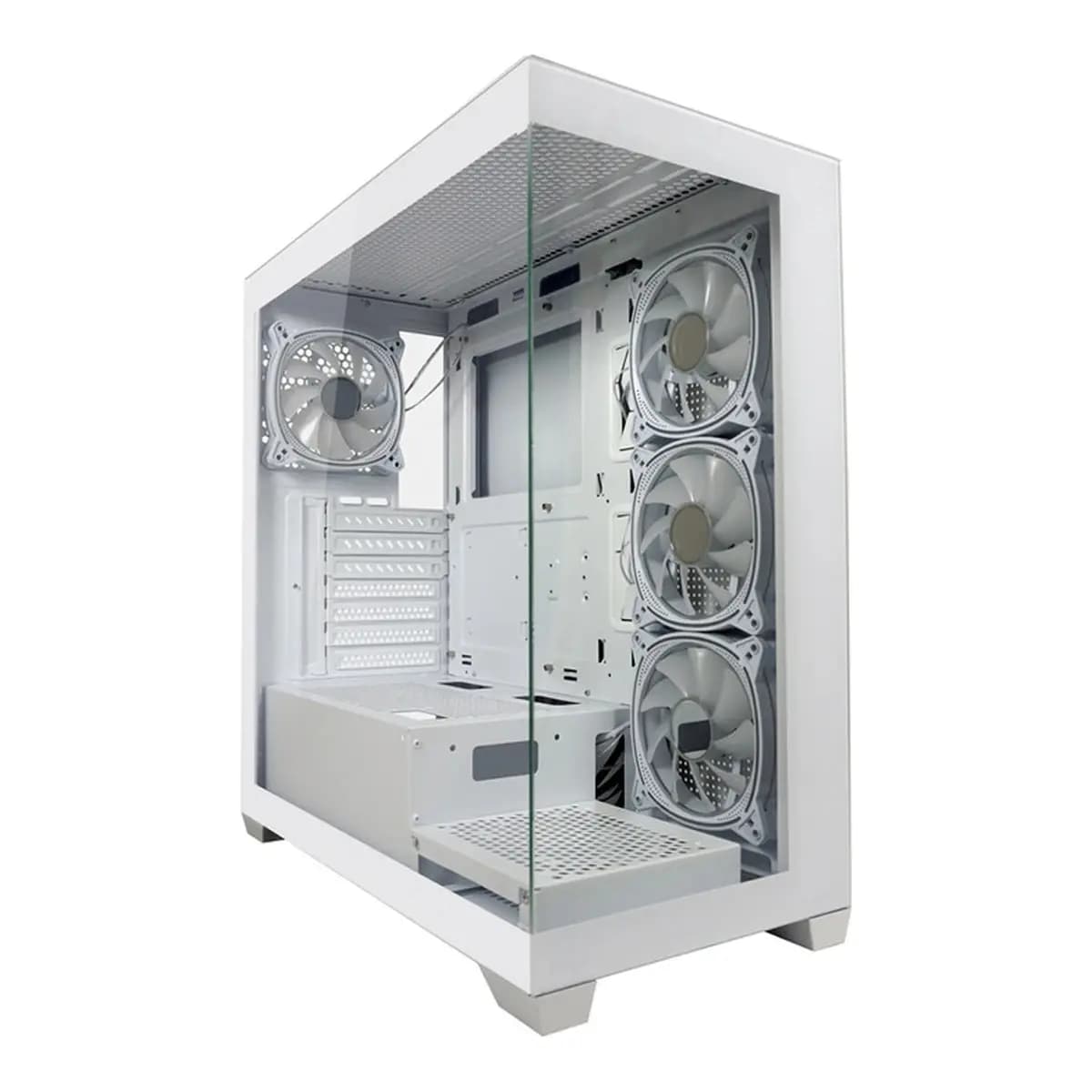 LC-Power Case Gaming 715W Midi-tower, ATX, 4x ARGB fan1x USB-C, 2x USB-A, White
