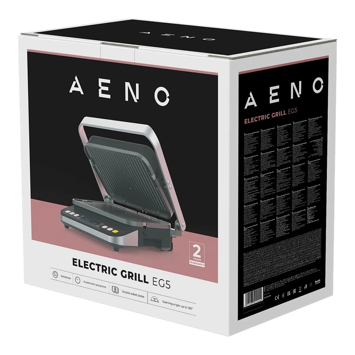 AENO Electric Grill EG5: 2000W 2 heating modes - Lower Grill Both Grills 6 preset