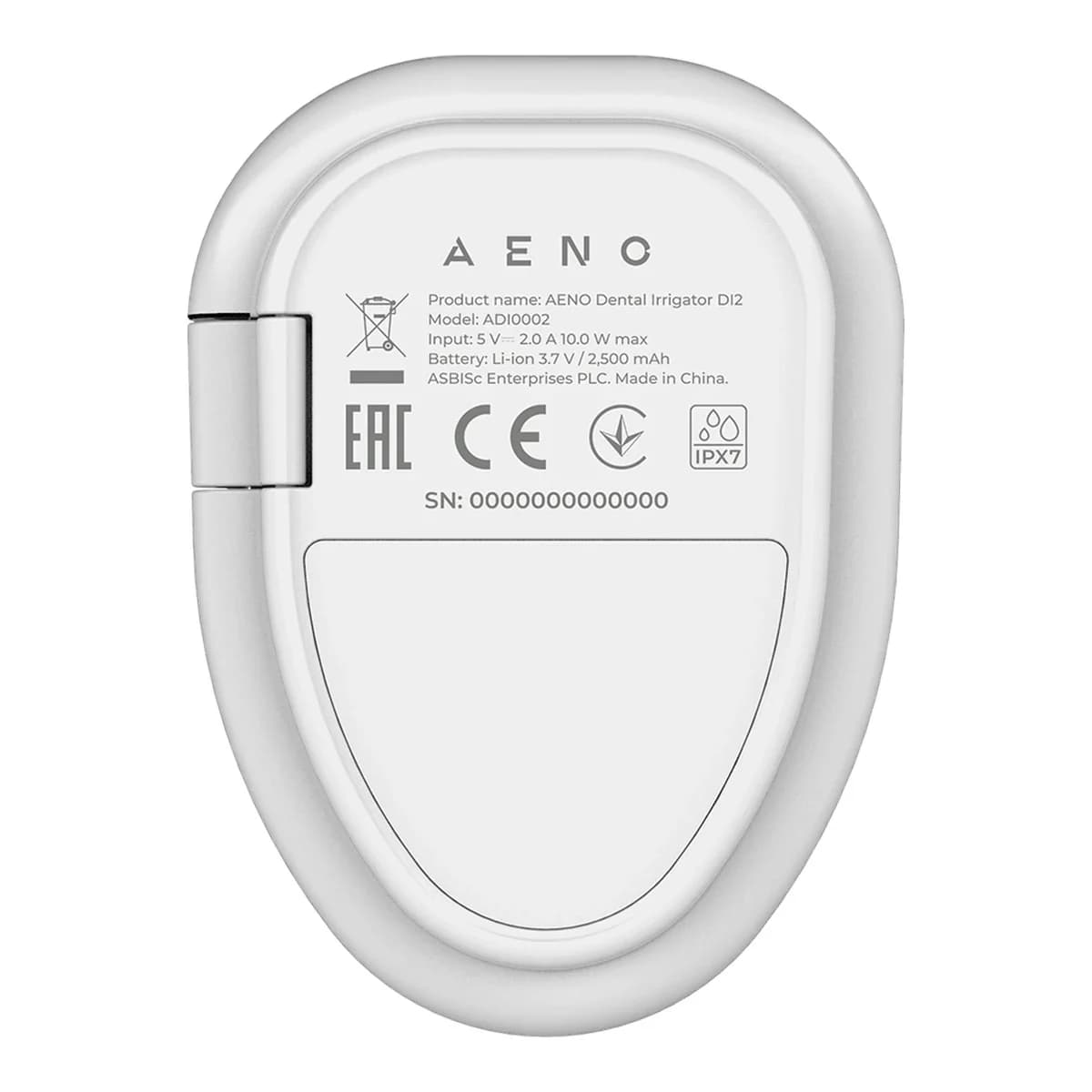 AENO Dentalni irigator DI2, 200ml, 2500mAh, IPX7, 5 modova rada, 3 zamjenska nastavka