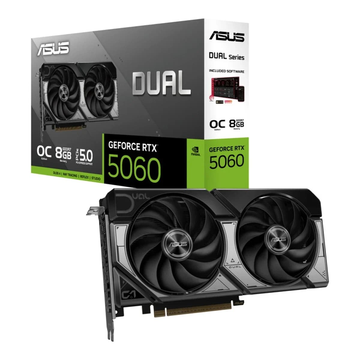ASUS VGA DUAL-RTX5060-O8G 8GB GDDR7 OC, 128-bit, 3x DP, 1x HDMI