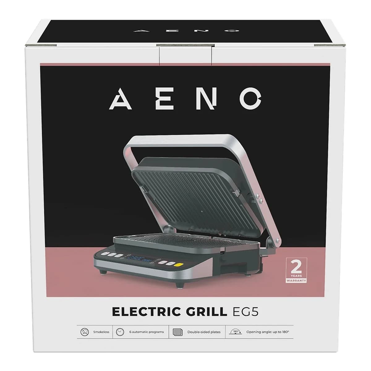 AENO Electric Grill EG5: 2000W 2 heating modes - Lower Grill Both Grills 6 preset