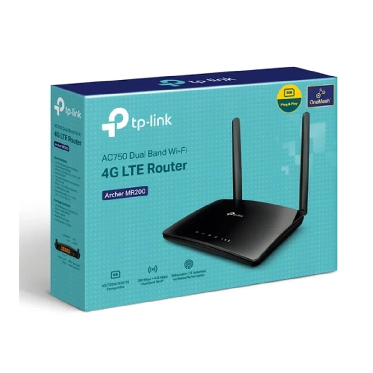 TP-LINK Router WiFi 5 AC750 Archer MR200, 4G LTE, Dual Band, Nano SIM Slot