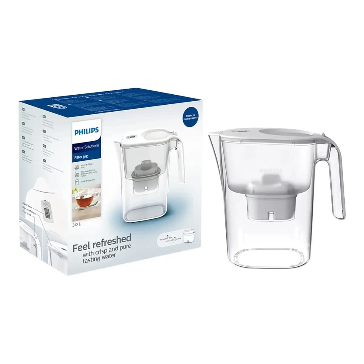 PHILIPS Bokal za filtriranje vode AWP2933WHT/31, Uklanja nečistoće i mirise, 2.6L