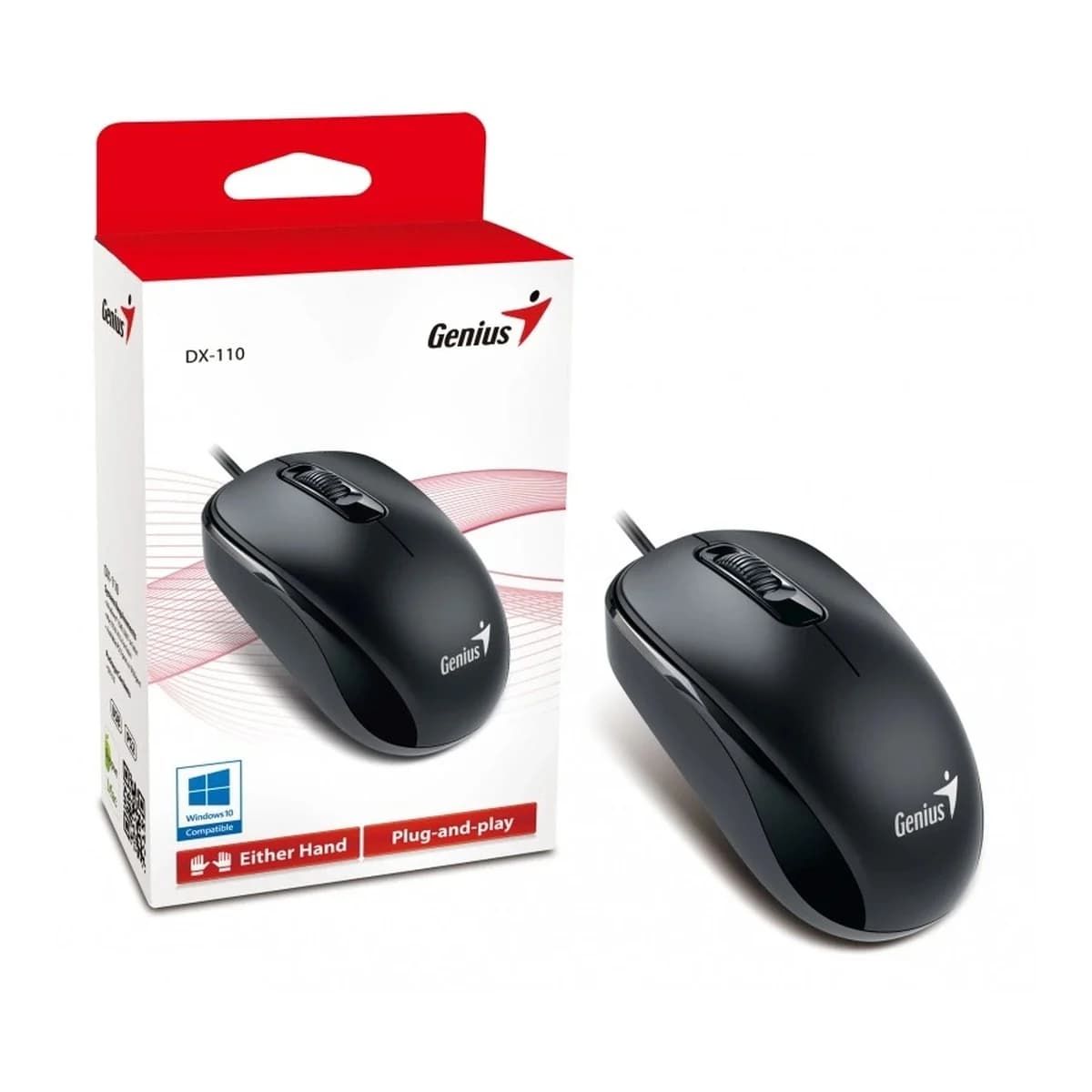 Genius miš DX-110 USB crni 1.000 DPI, USB veza,3 tipke, 1.5 m kabal