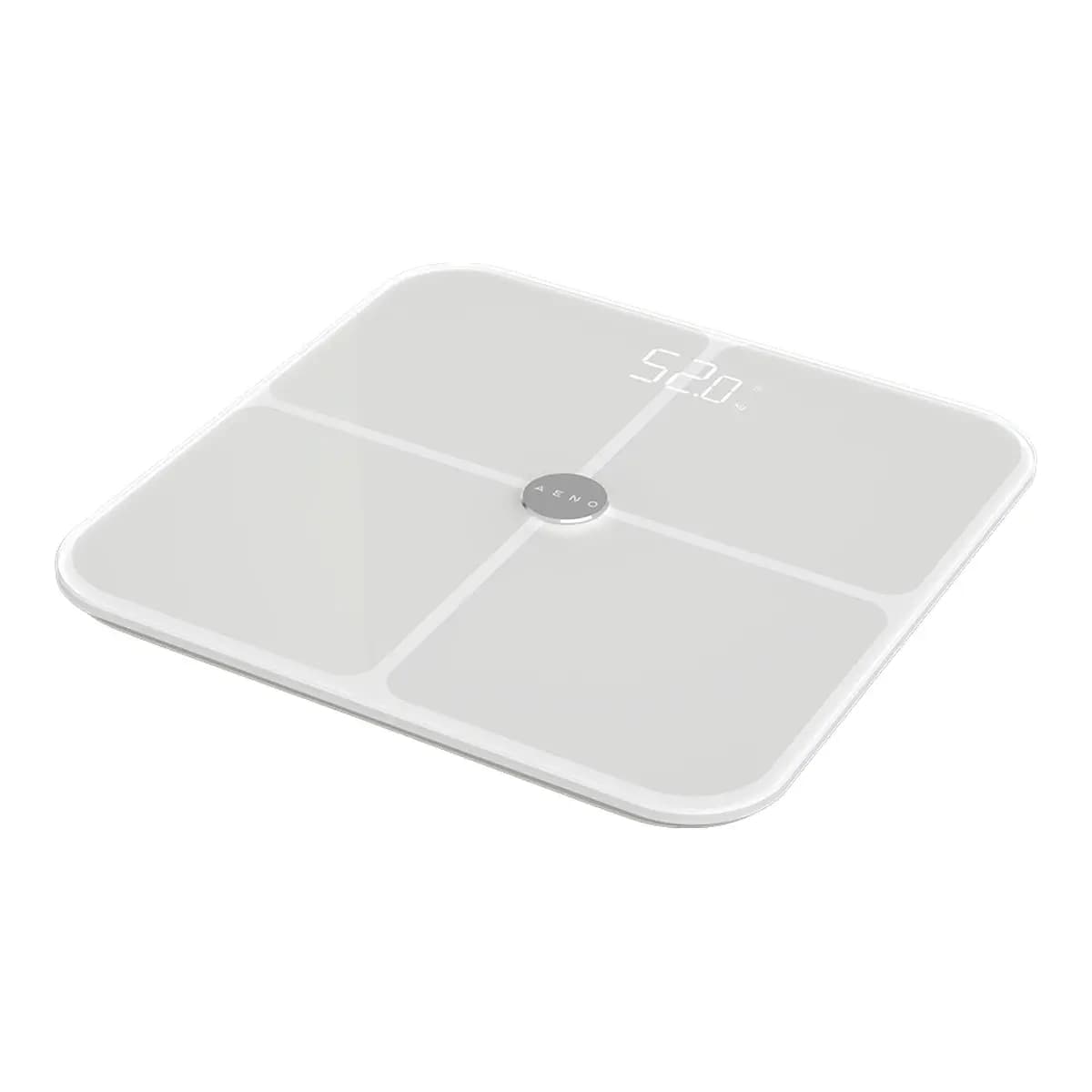 AENO Pametna vaga BS1S, Bluetooth, 15 parametara tijela, AENO App, Kaljeno staklo, Bijela