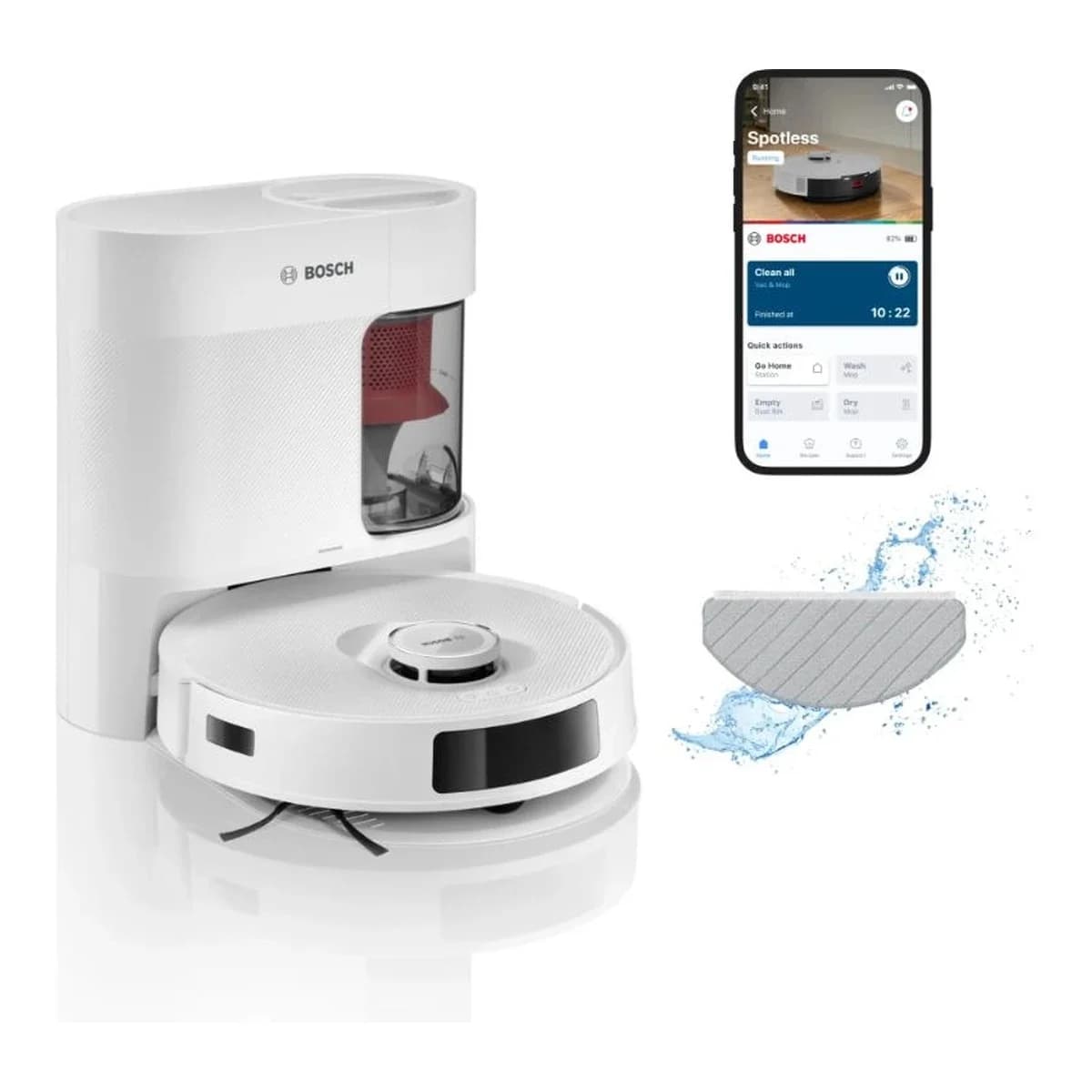 BOSCH Robotski UsisivačSpotless Advenced +, 11.000 Pa 360 LiDAR navigacija...