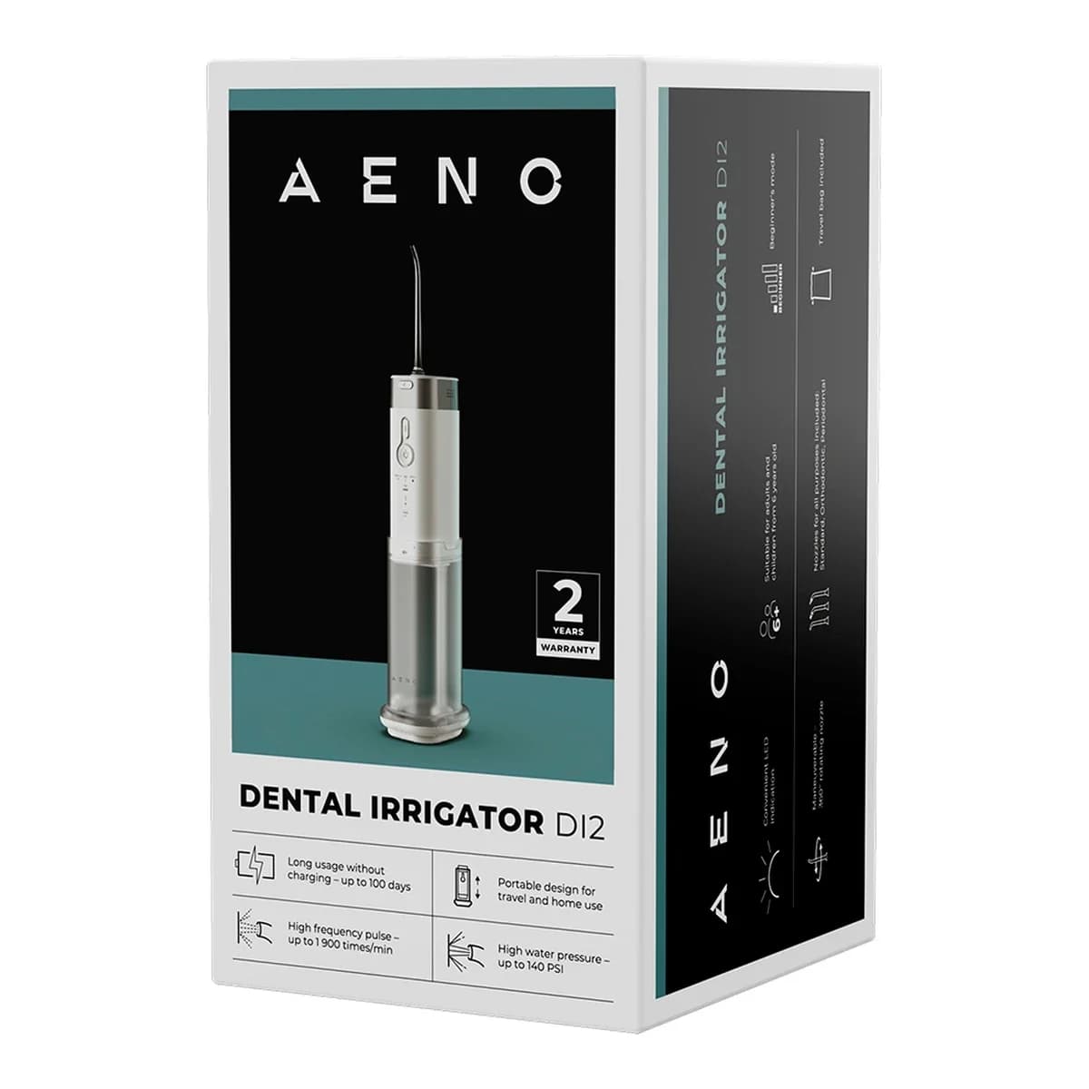 AENO Dentalni irigator DI2, 200ml, 2500mAh, IPX7, 5 modova rada, 3 zamjenska nastavka