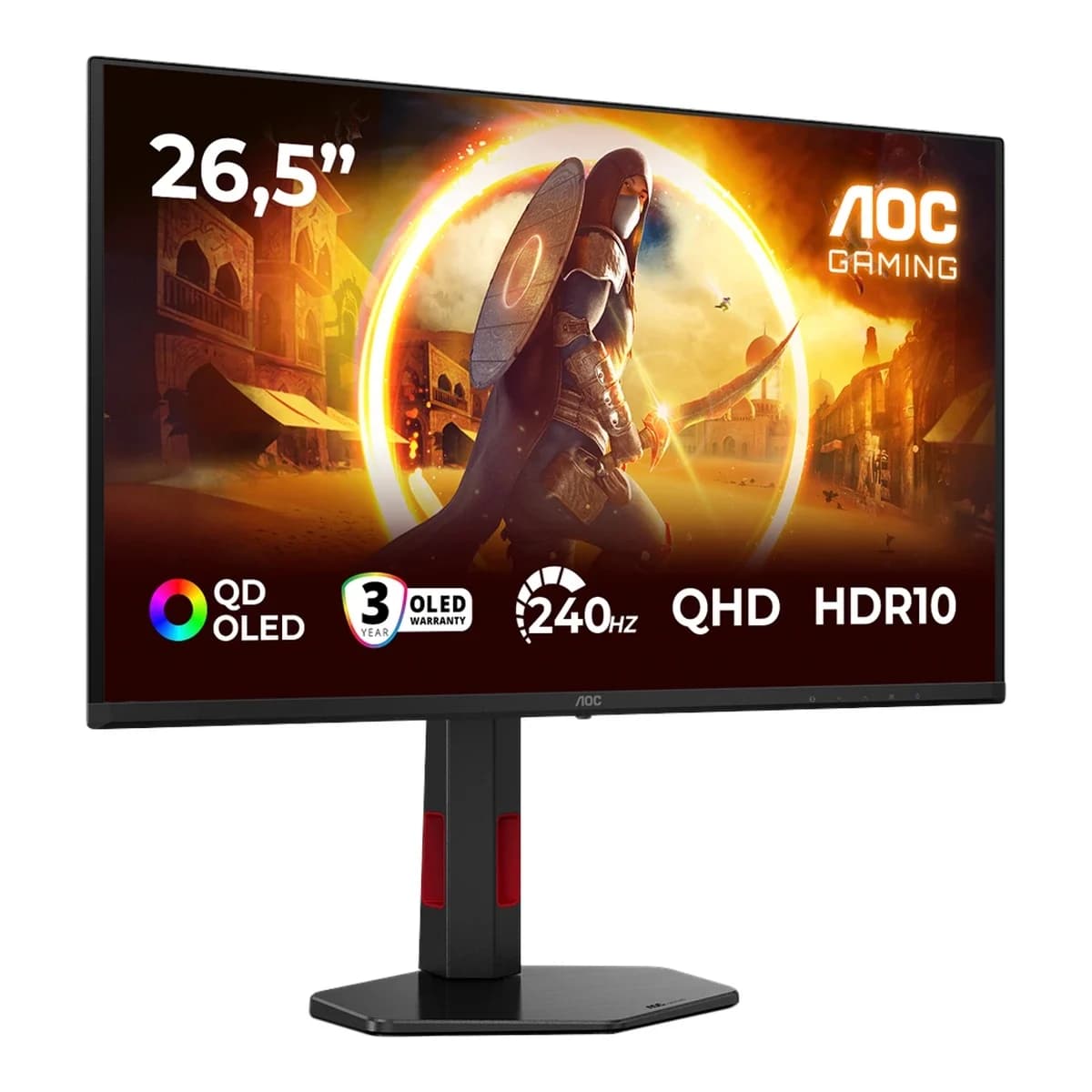 AOC Monitor Gaming Q27G4ZDR 27" QHD, QD-OLED Panel, 240Hz, 1ms, PiP+PbP, USB Hub, HDMI, DP