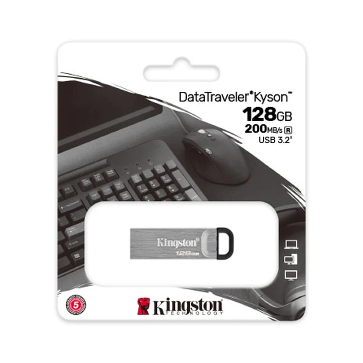 KINGSTON USB Stik DataTraveler Kyson 128GB, USB 3.2 Gen 1, 200/60 MB/s, Metalno kućište