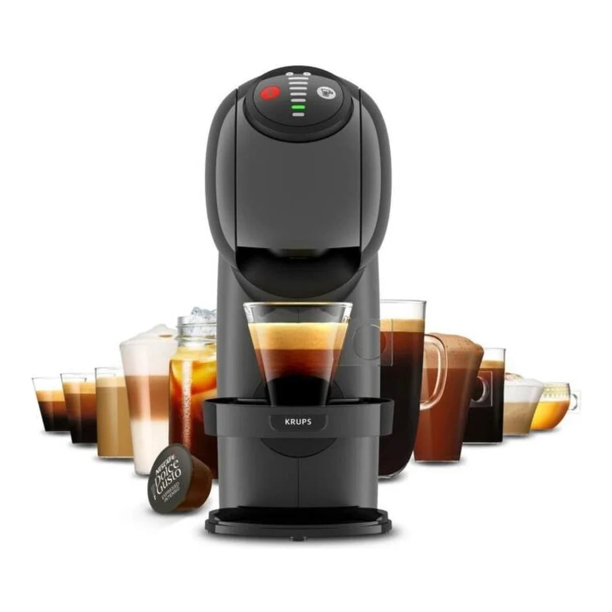 KRUPS Aparat za kafu Genio S KP243B10, 15 bara, Ultra-kompaktan, NESCAFÉ Dolce Gusto kompatibilan, Anthracite