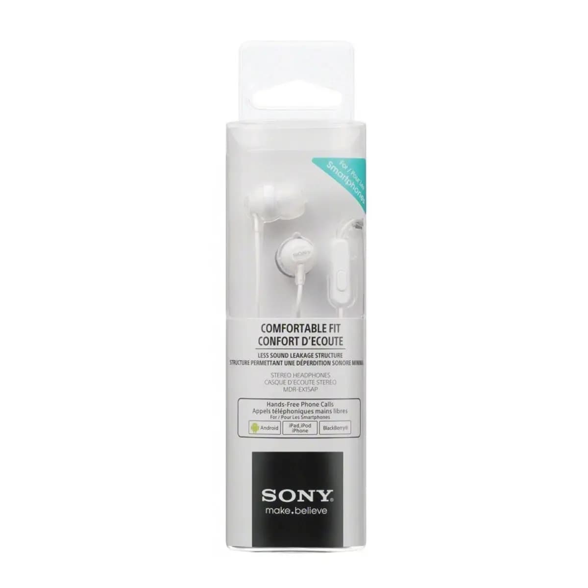 Sony slušalice EX-15 bijelein-ear, mikrofon