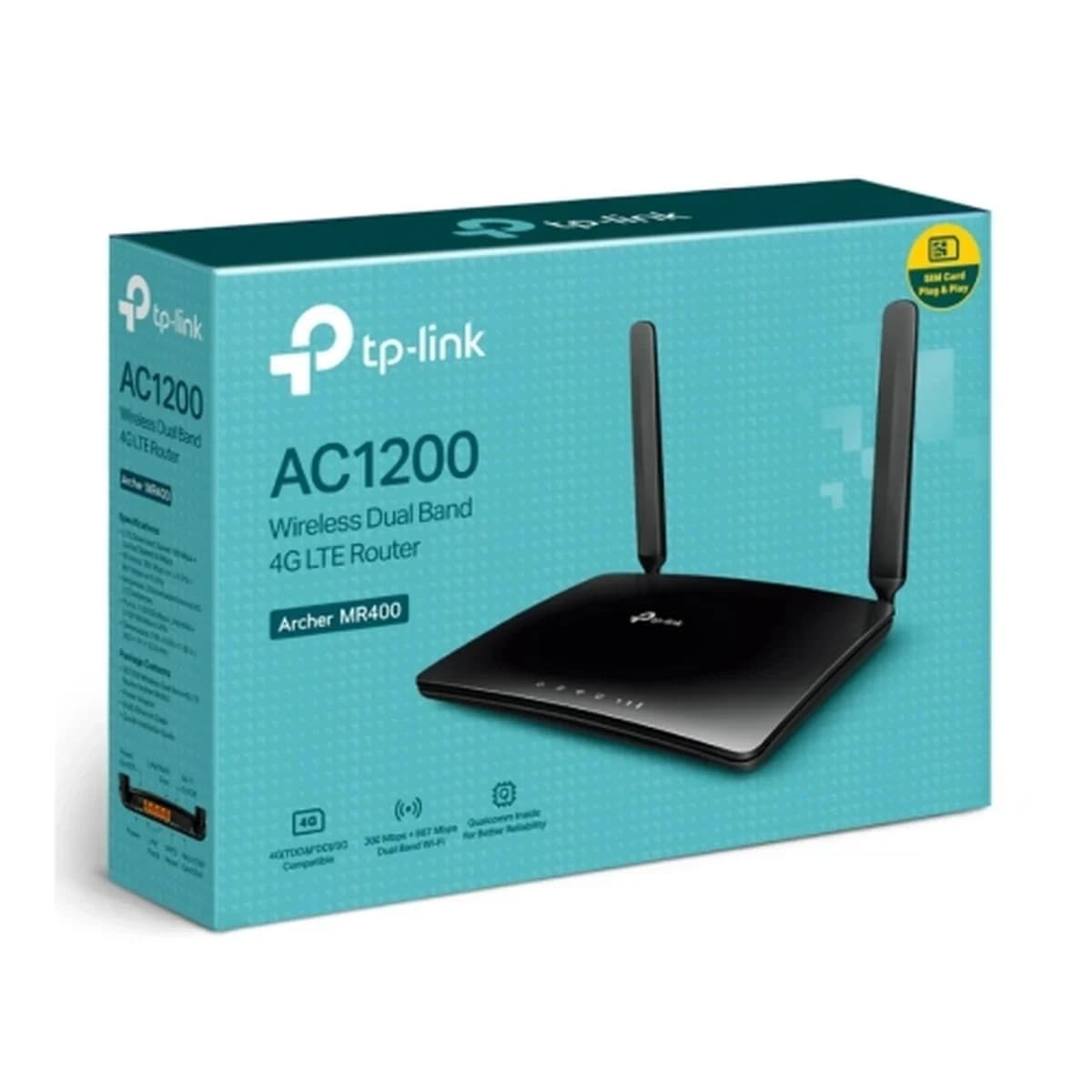 TP-LINK Router WiFi 5 AC1200 Archer MR400, Dual Band, 4G LTE, SIM Slot