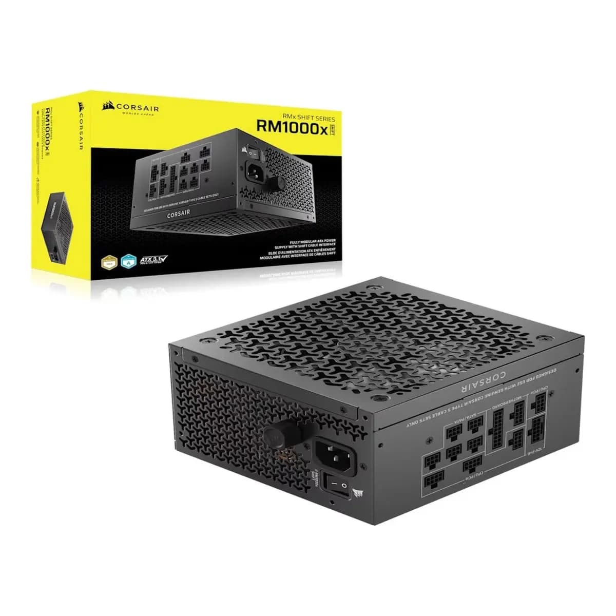 Corsair PSU RM1000x Shift80PLUS, Gold, Fully ModularATX 3.1, PCIe 5.1