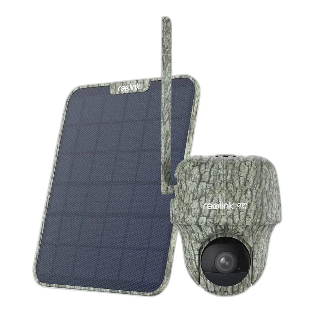 IP kamera Reolink GO serija G450 4K, vanjska, maskirna, baterija, 4G LTE, 360° + solarni panel