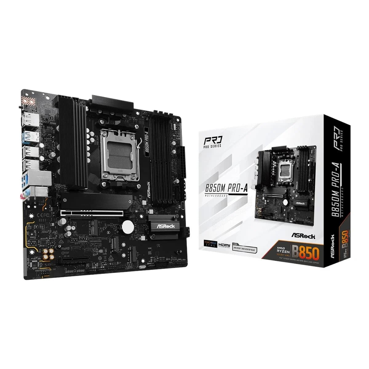 ASROCK MB B850M PRO-A4xDDR5, 3xM.2, 4xSATA, 17xUSBHDMI, DP, RAID, Micro ATX
