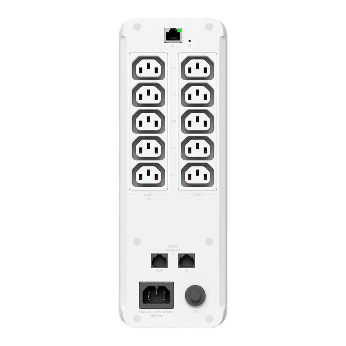 Ubiquiti UPS-Tower-EU UniFi managed 1kVA uninterruptible power supply with 5 surge-only outlets and 5 software-resettable