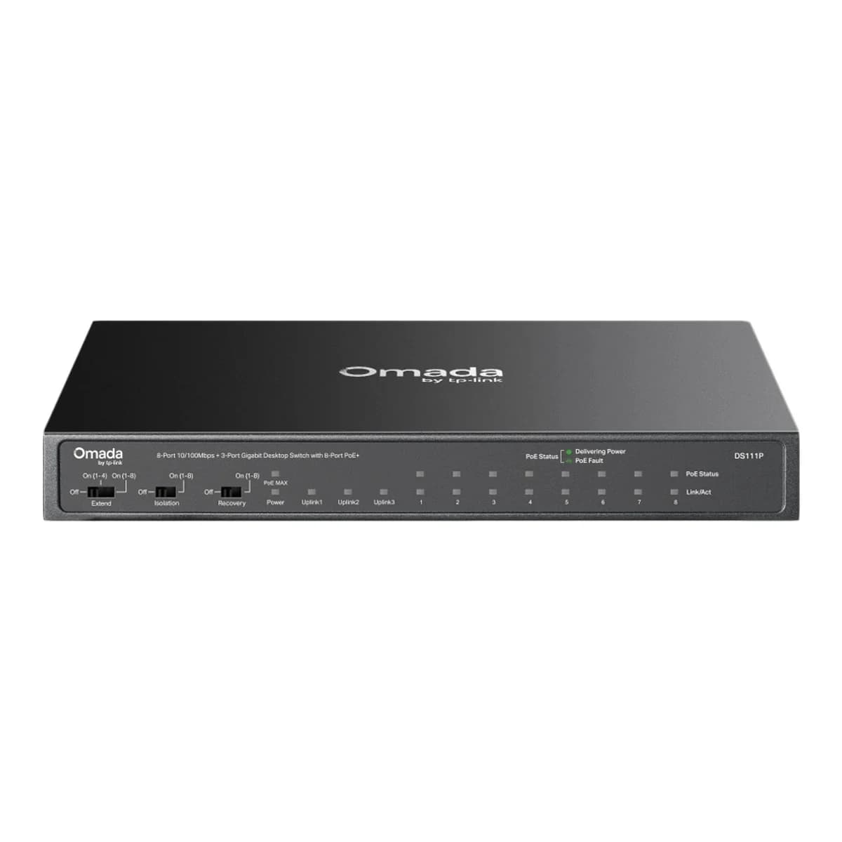TP-LINK Switch 11-Port 10/100/1000Mbps Omada MS108GP, Unmanaged, 8x PoE+ 65W, 1x SFP, Extend Mode