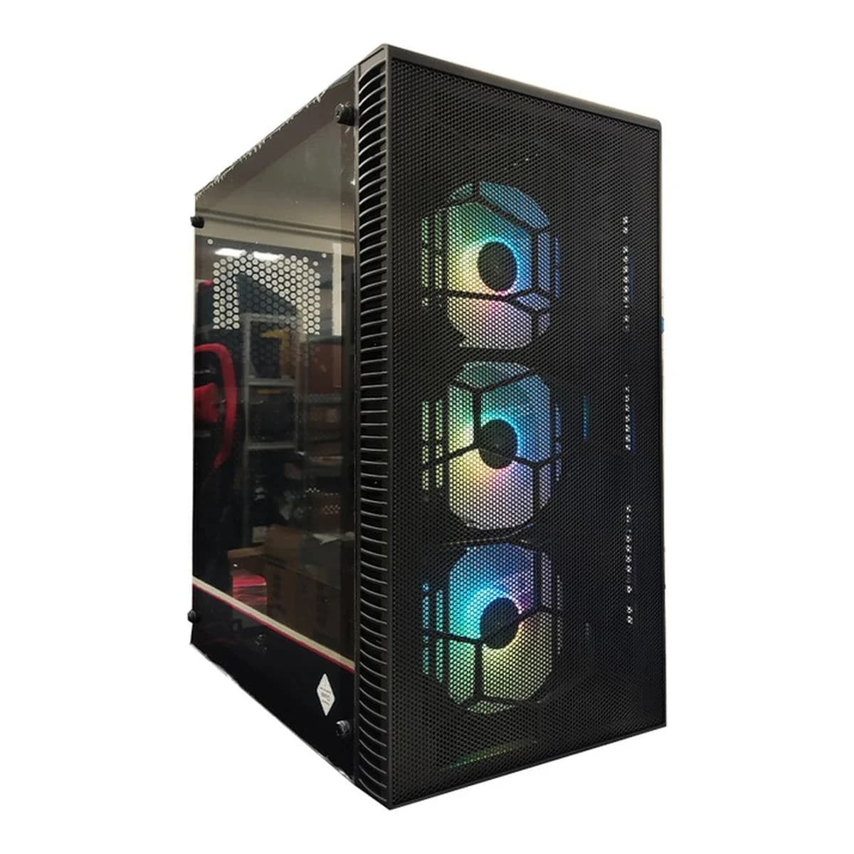 IG-MAX X3804-A06 GIANT MESHcase, E-ATX. 3x12cm RGB fan3xUSB, audio panel