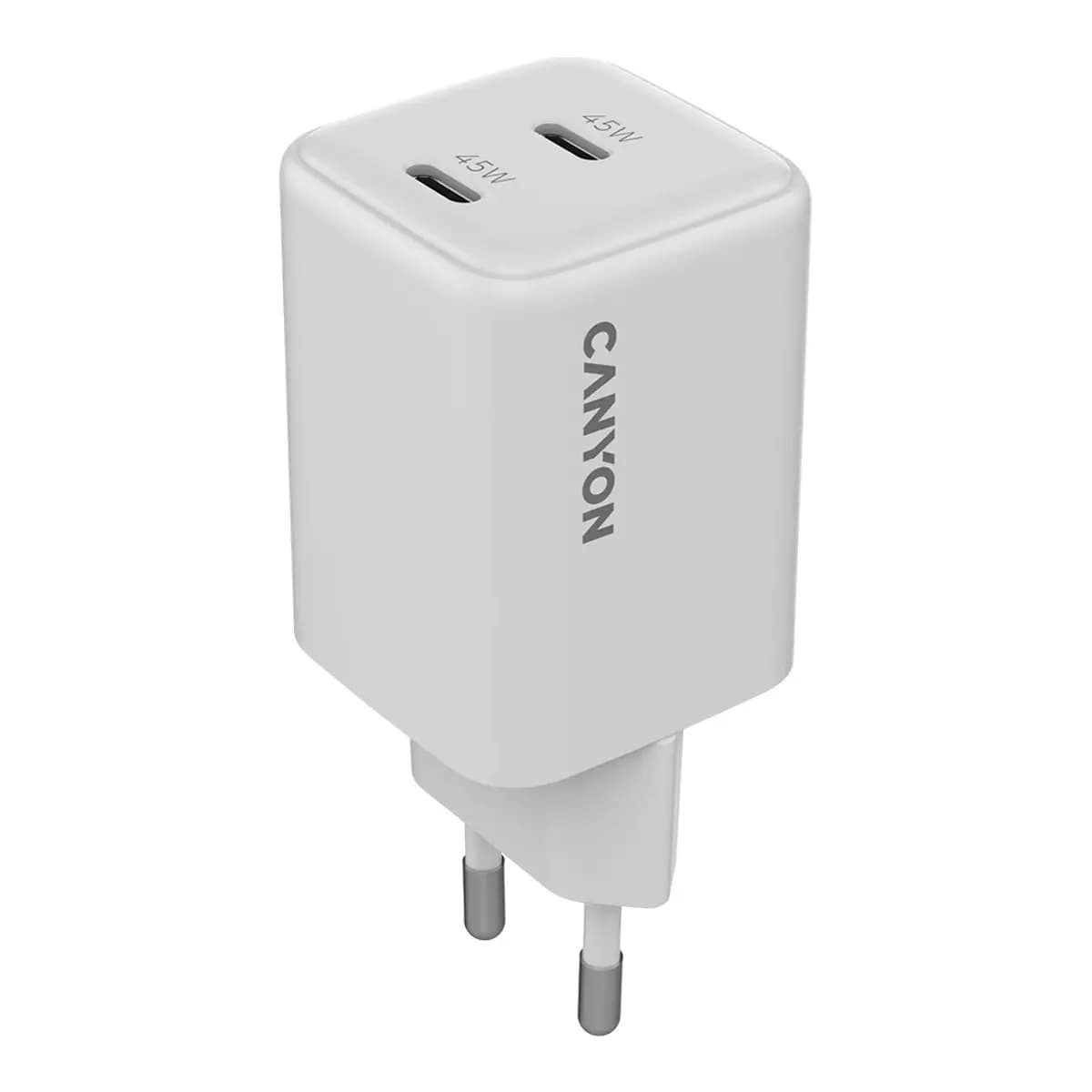 Canyon CU45CC GaN Brzi Punjač 45W 2x USB-C Bijeli