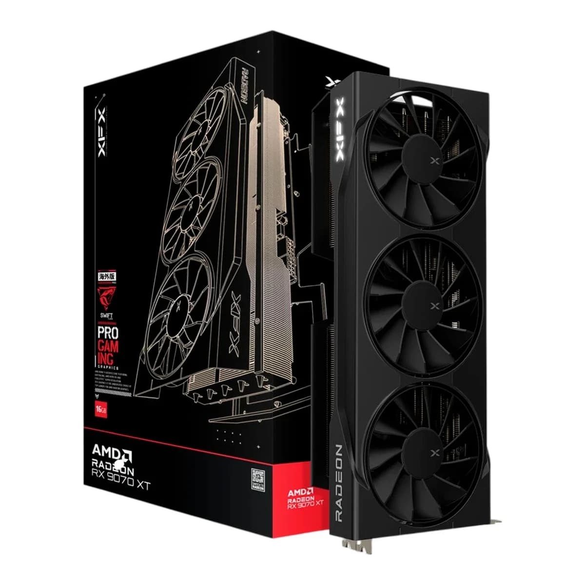 XFX Swift AMD Radeon RX 9070XT Triple Fan 16GB GDDR6 256-bit HDMI 3x DP SI