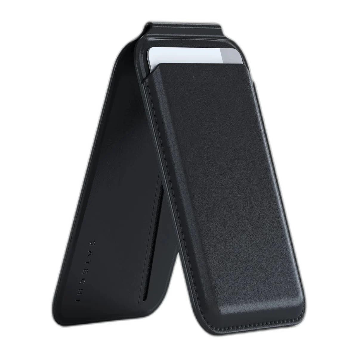 Satechi Vegan-Leather Magnetic Wallet Stand (iPhone 12/13/14/15 all models) - Black