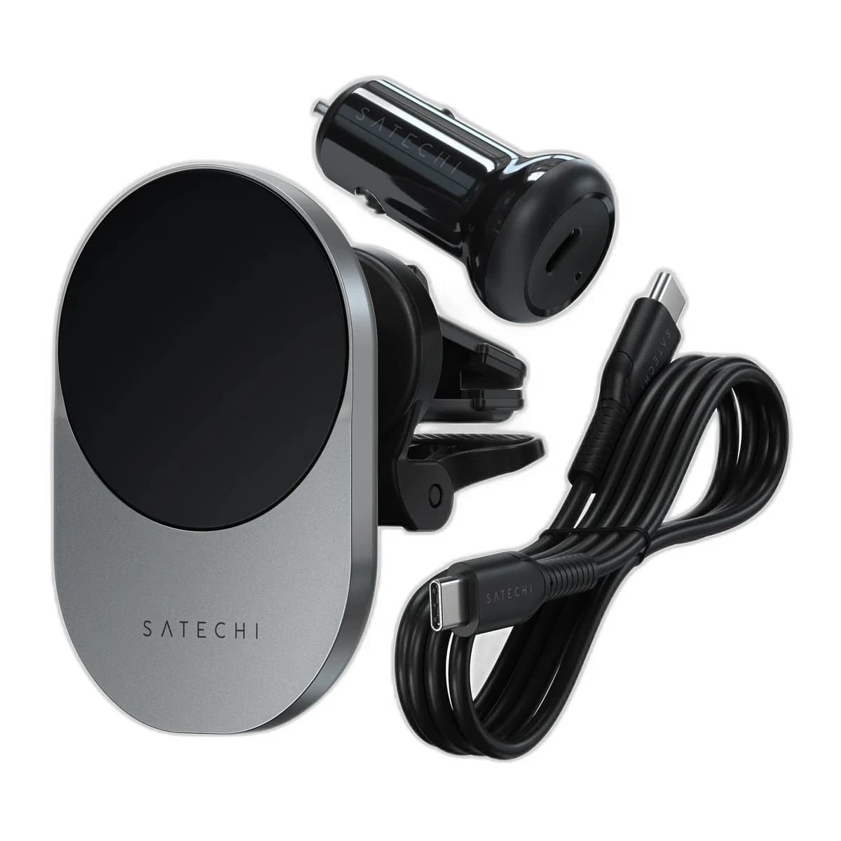 Satechi Qi2 Wireless Car Charger - Space Gray 15W MagSafe
