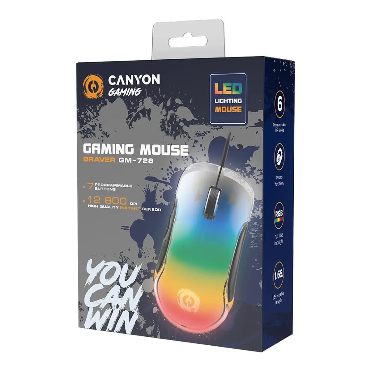 Canyon Braver GM-728 Gaming Miš LED Crystal 7 Tipki Crni