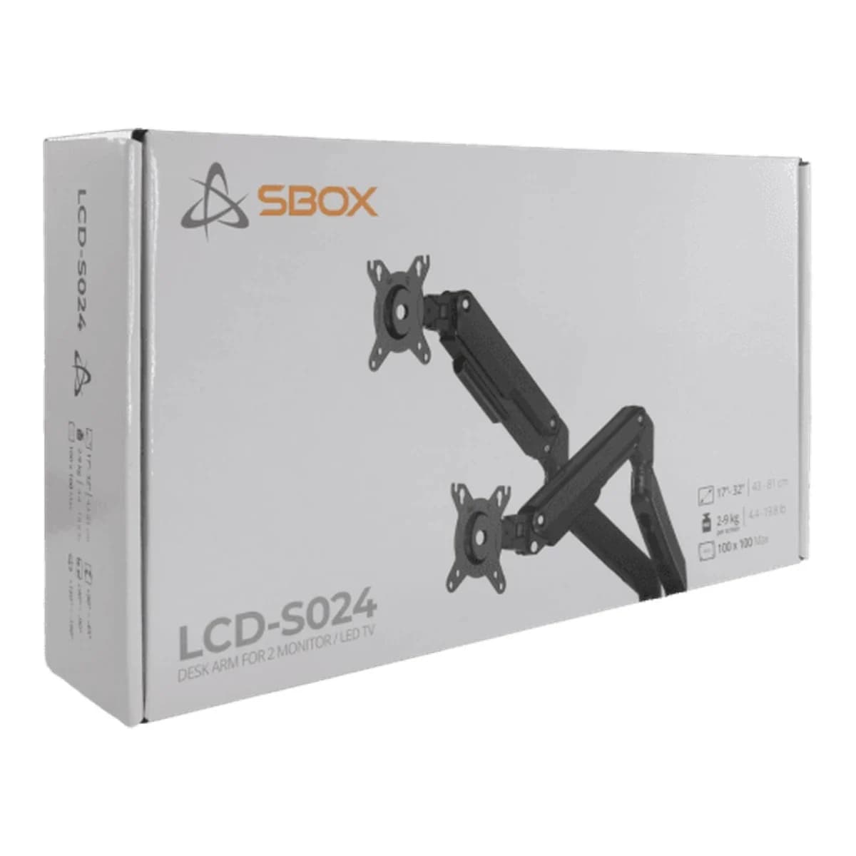 SBOX LCD-S024-3 Stoni Nosač za Dva Monitora 17-32"