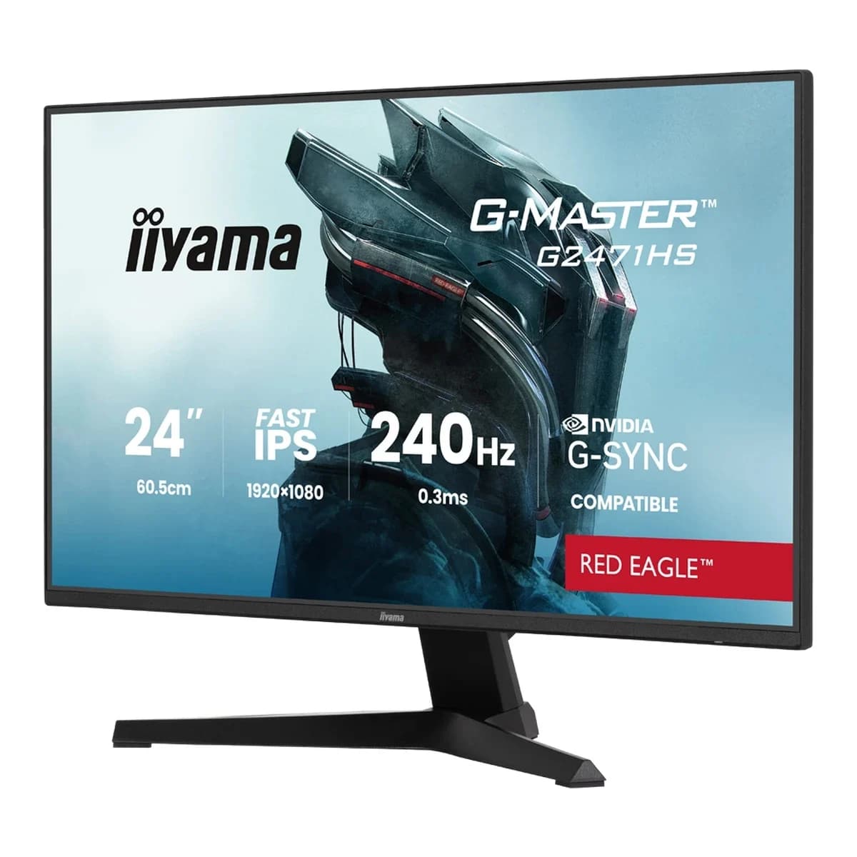 IIYAMA Monitor Gaming G-Master G2471HS-B1 23.8" Full HD, Fast IPS Panel, 0.3ms, HDMI, DP, Tilt