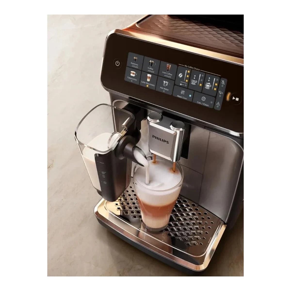 PHILIPS Aparat za kafu EP334790 LatteGo, 6 napitaka, SilentBrew tehnologija, Keramički mlin, AquaClean filter
