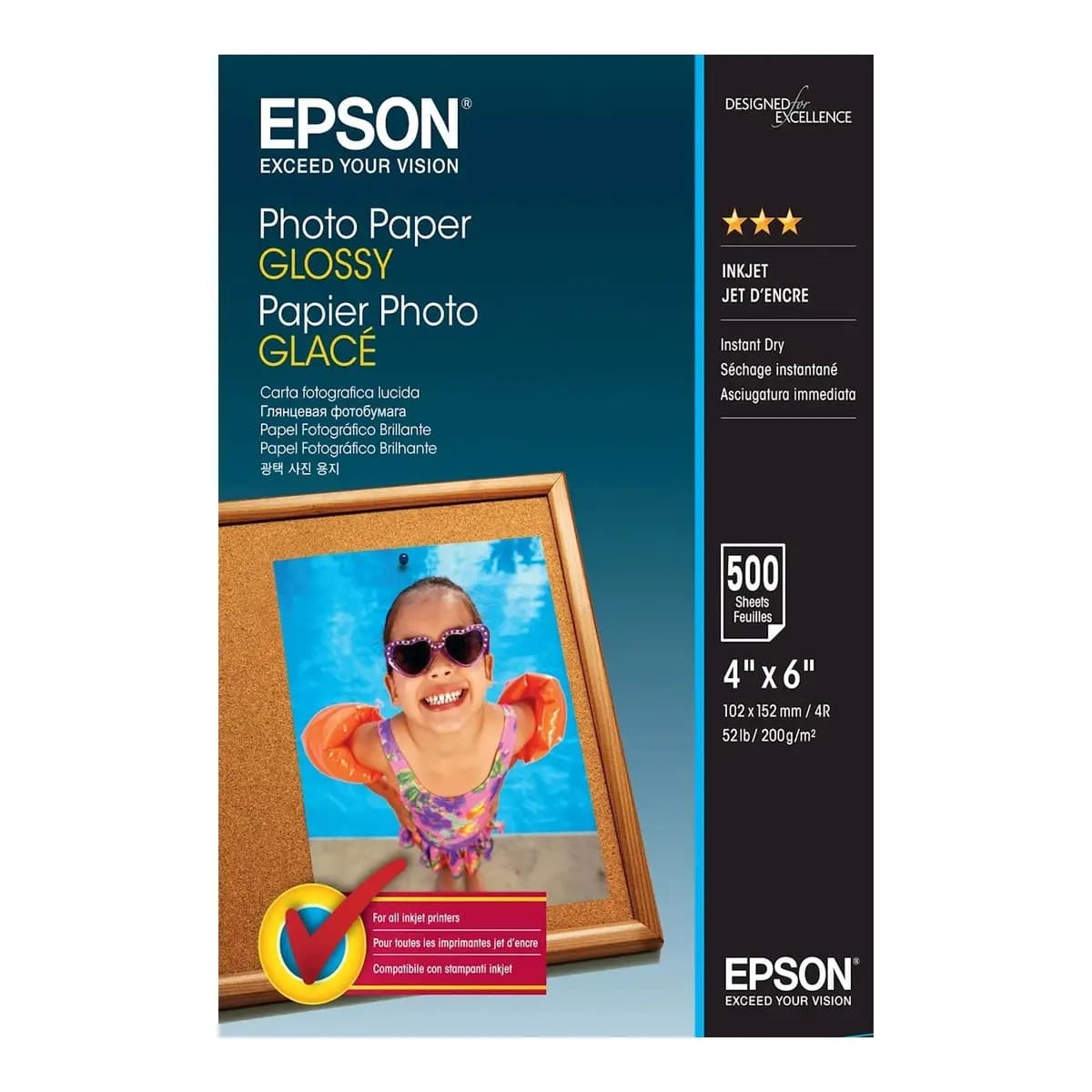 Papir EPSON Glossy 10x15, 500l, 200g/m2