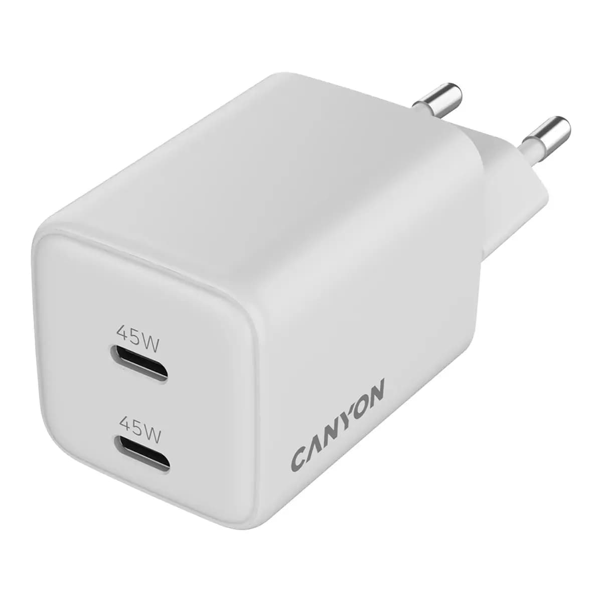Canyon CU45CC GaN Brzi Punjač 45W 2x USB-C Bijeli