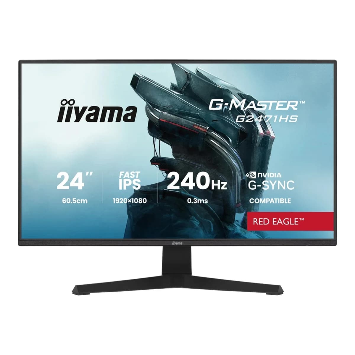 IIYAMA Monitor Gaming G-Master G2471HS-B1 23.8" Full HD, Fast IPS Panel, 0.3ms, HDMI, DP, Tilt
