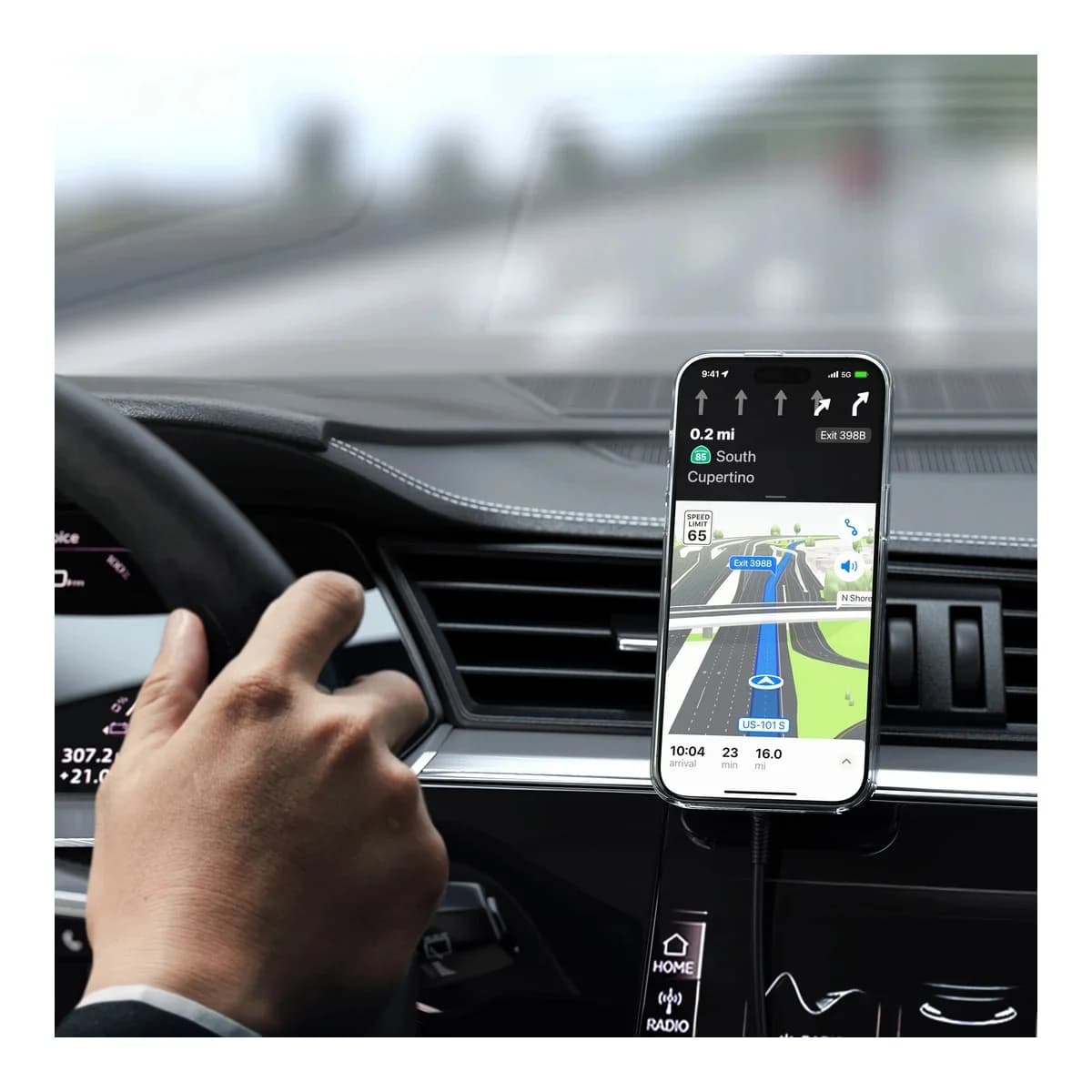 Satechi Qi2 Wireless Car Charger - Space Gray 15W MagSafe