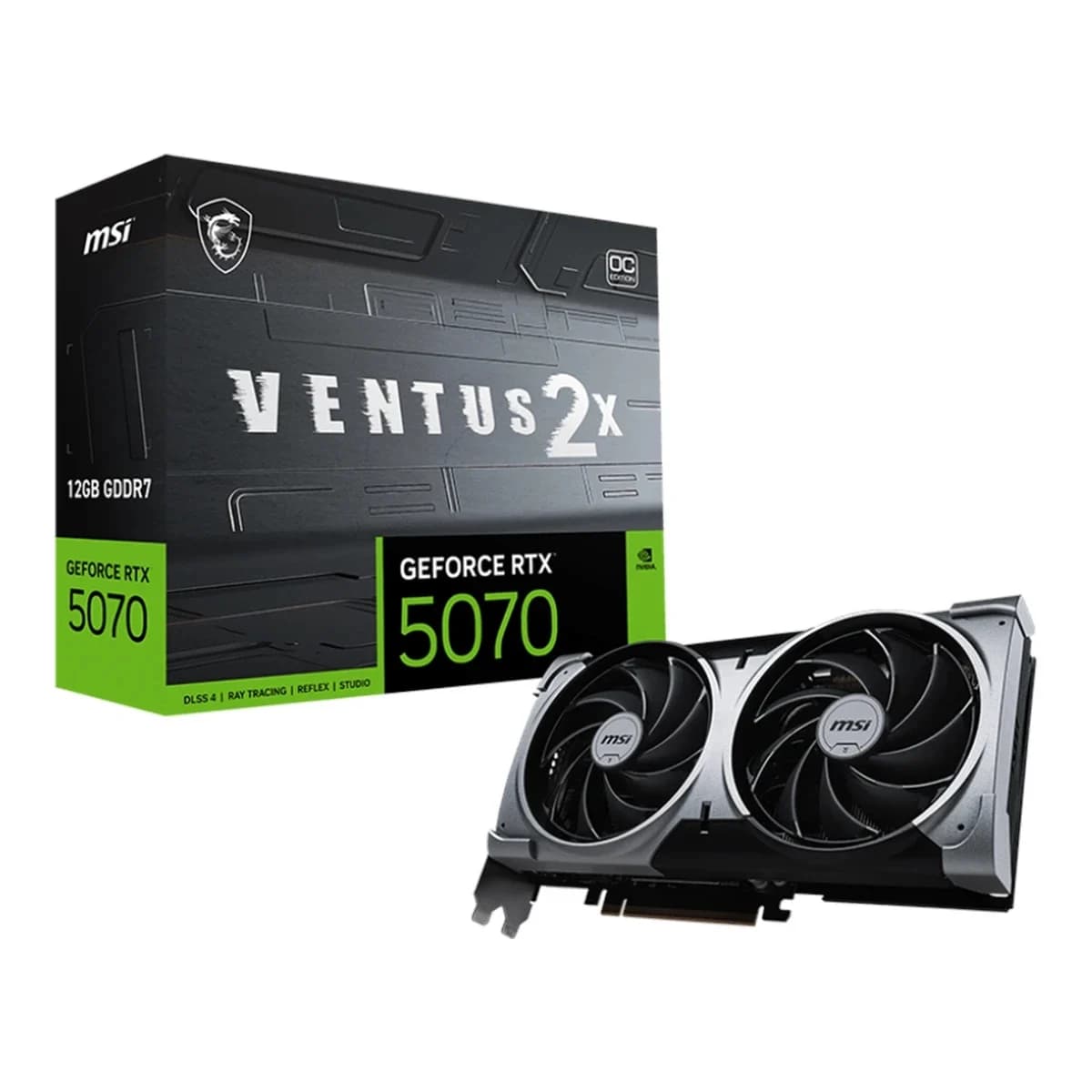 MSI Video Card Nvidia GeForce RTX 5070 12G VENTUS 2X OC 12GB GDDR7/192bit PCI-E Gen5