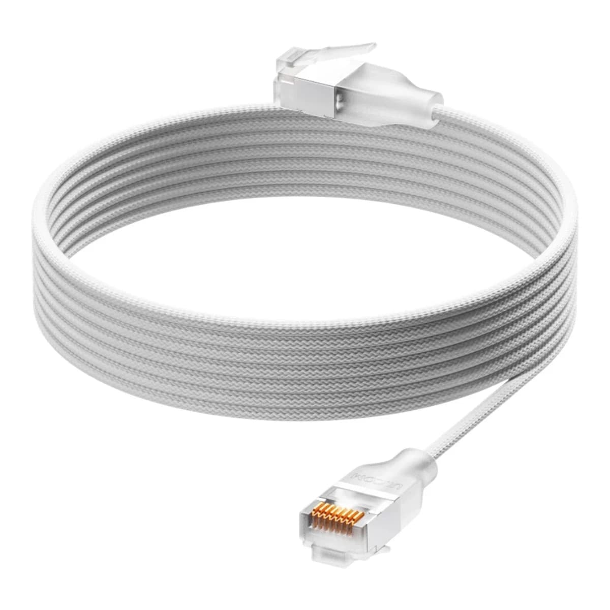 Ubiquiti UACC-Cable-Patch-EL-C6A-0.3M-W Ultra-thin braided patch cable designed and optimized for 10 GbE networking Translucent booted