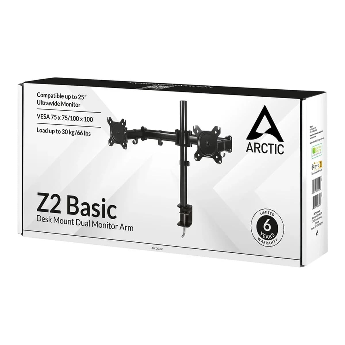 Arctic Z2 Basic dual nosačza monitore, desk mountdual monitor arm