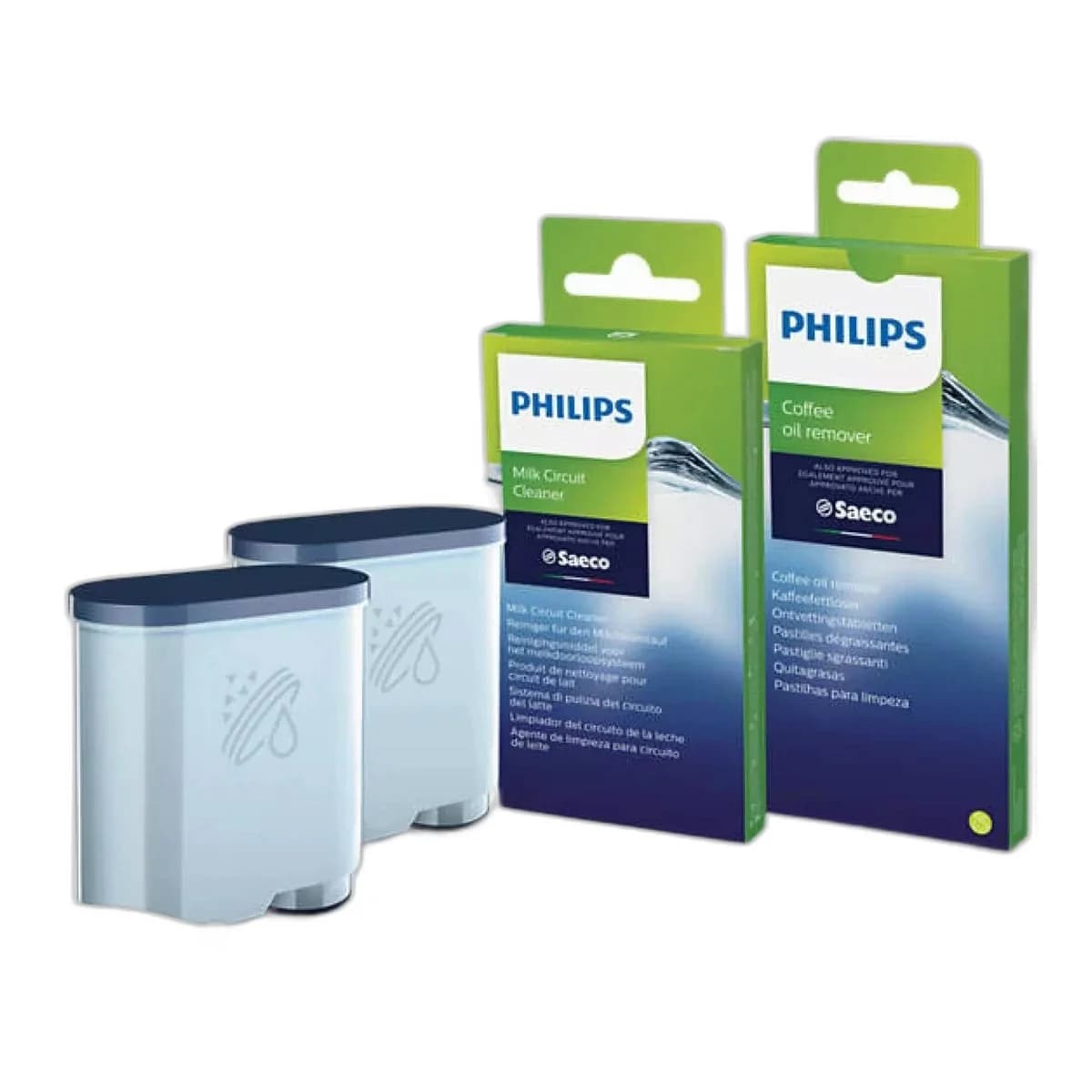 PHILIPS Set za čišćenje CA6707/10, 2x AquaClean filtera, 6x tableta za odmašćivanje, 6x vrećica za mliječni krug, mazivo
