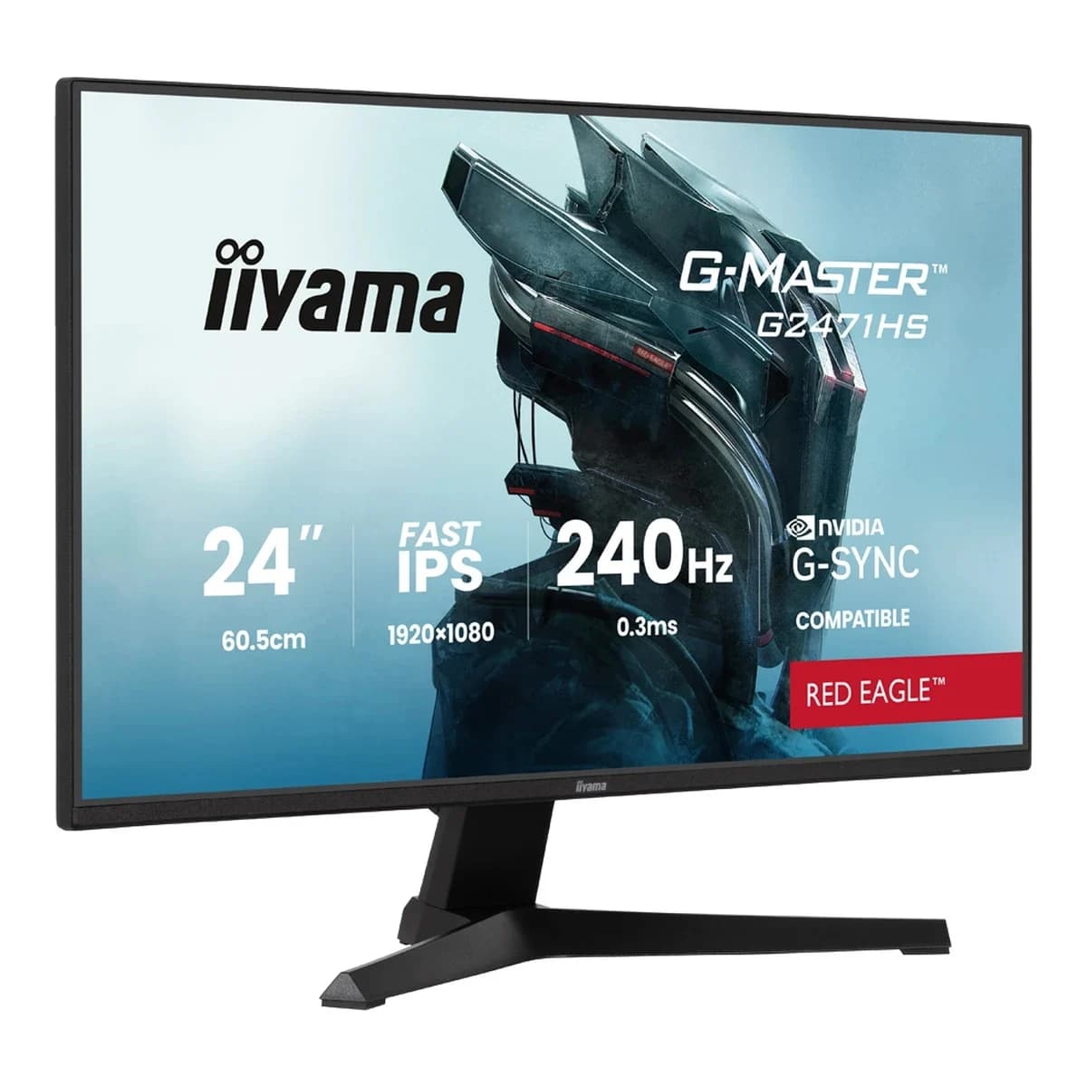 IIYAMA Monitor Gaming G-Master G2471HS-B1 23.8" Full HD, Fast IPS Panel, 0.3ms, HDMI, DP, Tilt