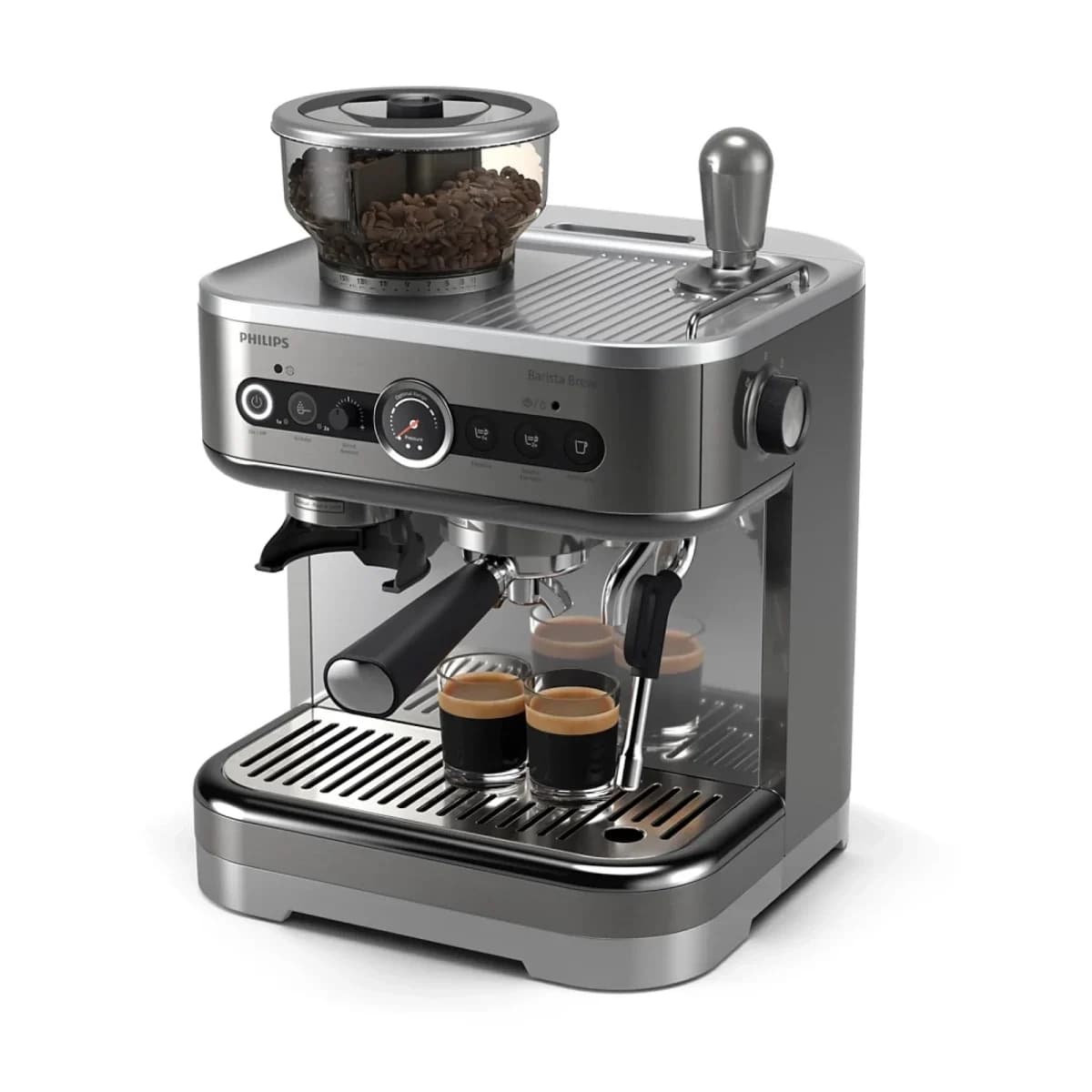 PHILIPS Aparat za kafu PSA32281, Poluautomatski Espresso, Profesionalna parna mlaznica, PID kontrola temperature, Nehrđajući čelik