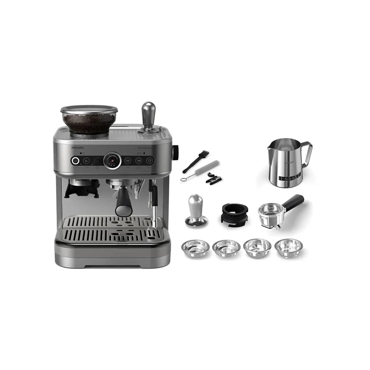 PHILIPS Aparat za kafu PSA32281, Poluautomatski Espresso, Profesionalna parna mlaznica, PID kontrola temperature, Nehrđajući čelik